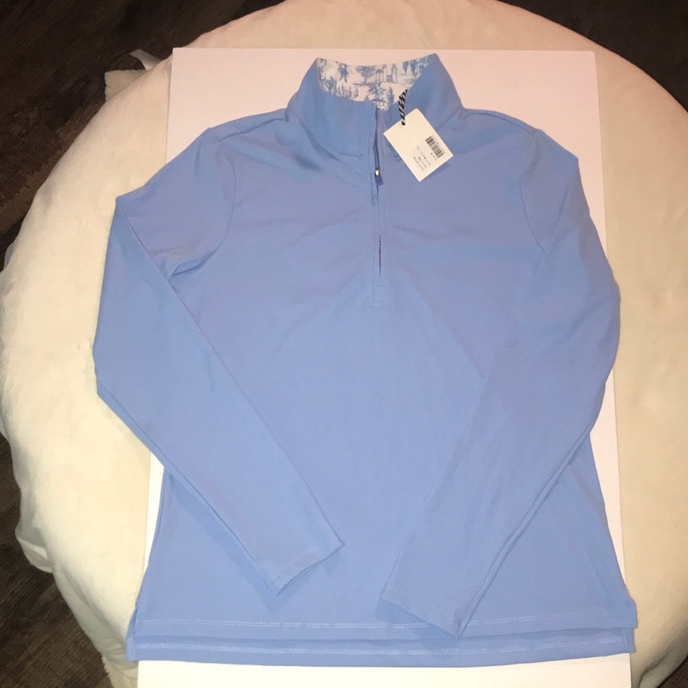 Renwick Solid Quarter Zip Periwinkle
